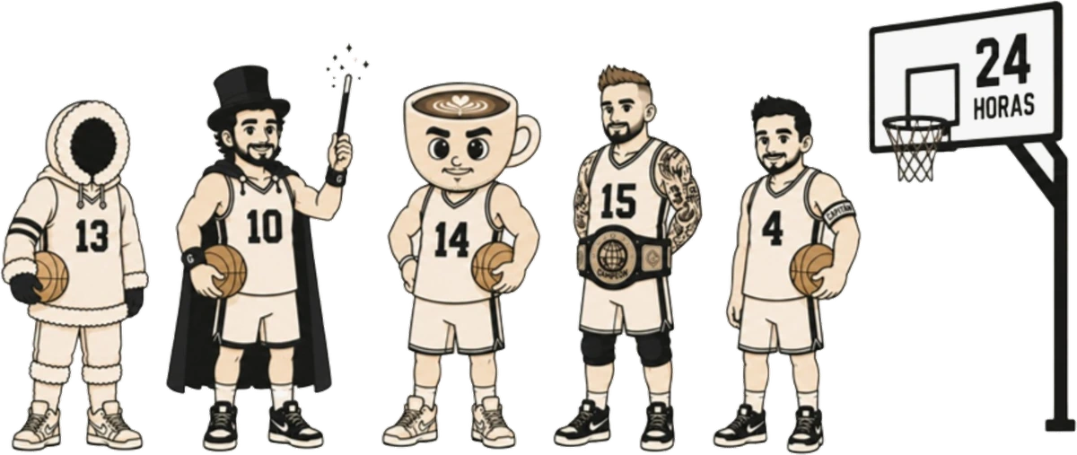 Ilustração da equipa O Esquimó Não Tem Sono, do torneio 24 Horas 3x3 de Vila do Conde
